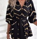 Women's Clothing Temperament Printed Long Sleeve Shirt Skirt