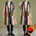 Cappotto trench di lunghezza media stile etnico con interno in pile spesso, marca Valstrend, progettato per calore e stile.