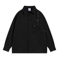 Goth Loose Long-sleeved Shirt Men's Ribbon Pocket Lapels Top