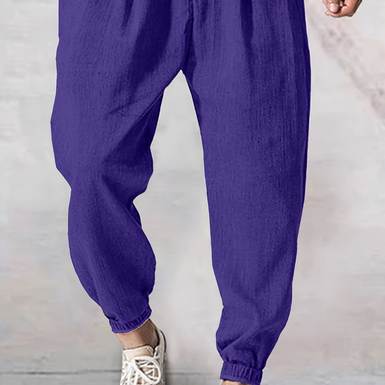 Joggers da uomo Valstrend in tessuto lavato e strappato, pantaloni casual a vita bassa con tasche e cintura con coulisse