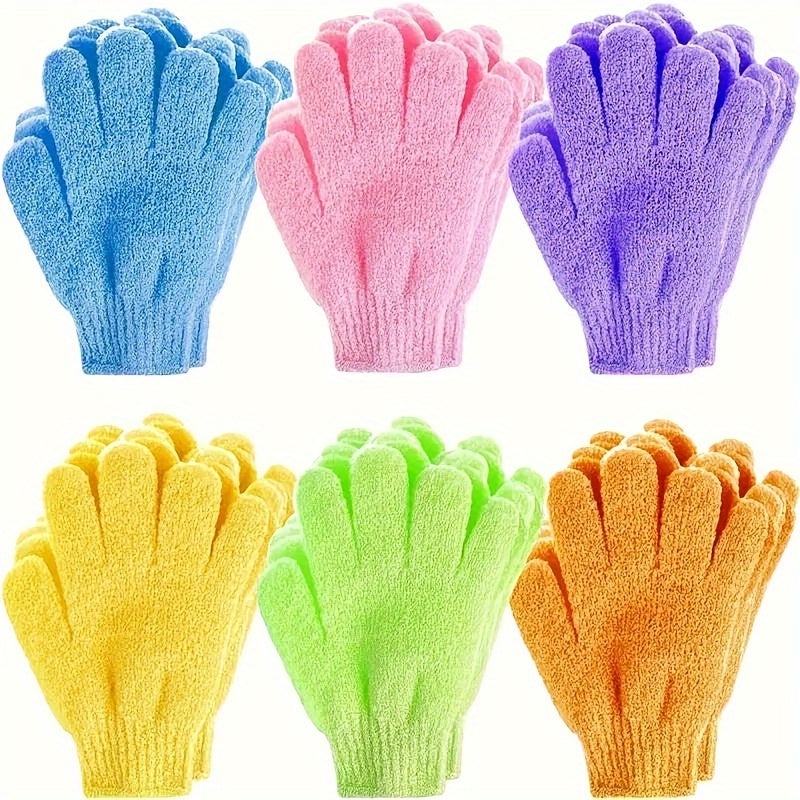 Guanto da bagno doppio con texture ruvida, ideale per scrub, massaggi e pulizia del corpo, in confezione da 3 o 6 pezzi.