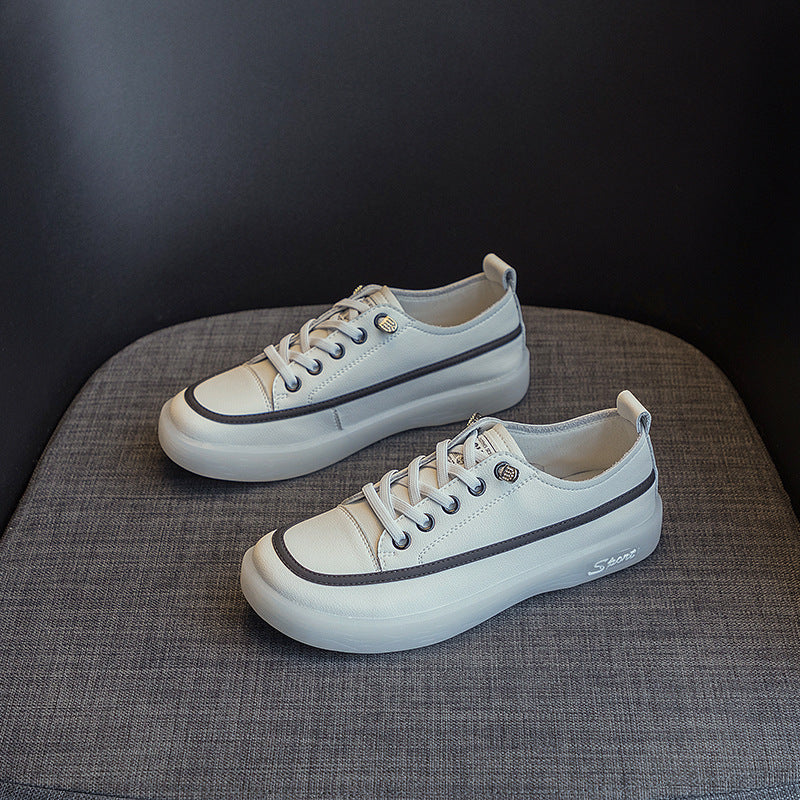 Scarpe bianche da donna Valstrend, scarpe casual con suola morbida, stile fashion e comodo design per il tempo libero.