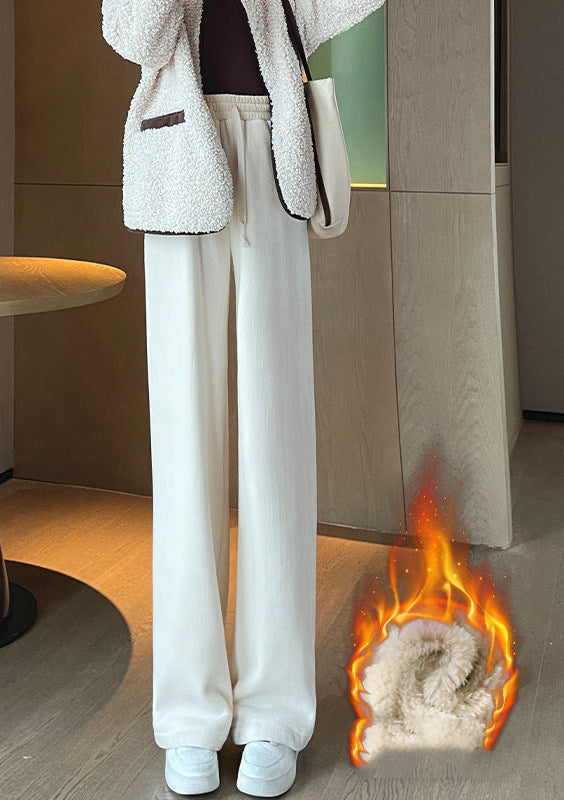 Maternity Pants Winter Wear Straight Narrow Cashmere Wide-leg Pants High Waist Velvet Thickening Warm Corduroy Pants