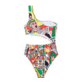 Women's Printed One-shoulder Swimsuit