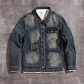 American Retro Embroidered Denim Coat Men's Jacket