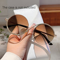 Round Full Rim Fashion Glasses for Women and Men - Gradient PC Lenses, Metal Frame, Climbing Sports Glasses, Trendy Pink, Multi-Color Options for Street Style and Travel