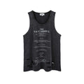 Maglietta senza maniche Valstrend Shop in stile retrò americano, con effetto usurato, ideale come gilet da uomo.