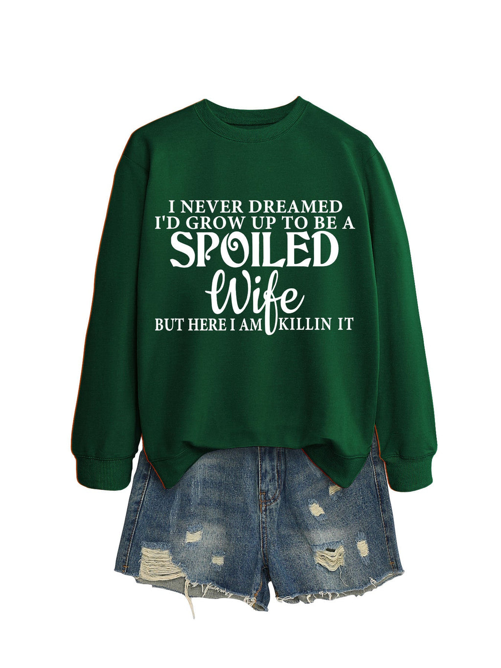 Felpa casual con lettere stampate, girocollo, donna, marca Valstrend, tessuto morbido e comodo, dettaglio visibile fronte.