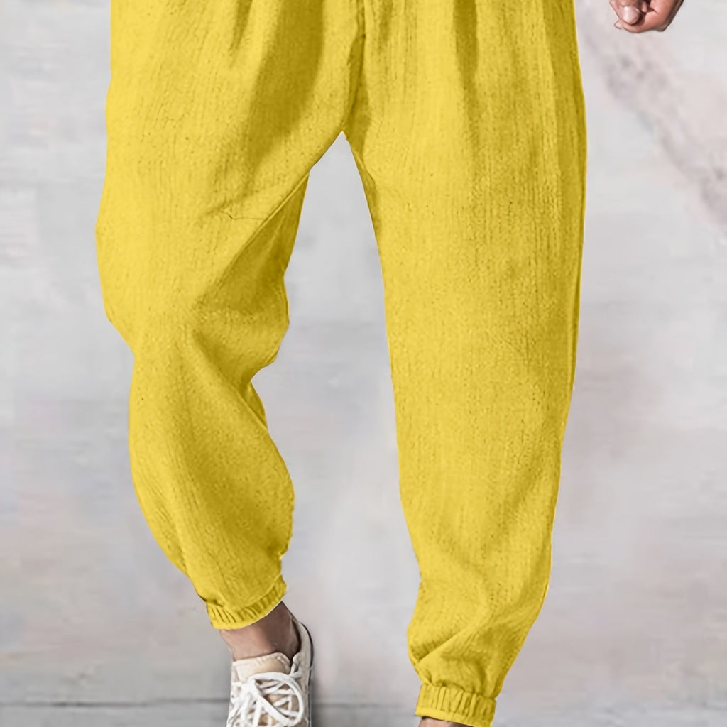 Joggers uomo Valstrend in tessuto lavato e strappato, pantaloni casual a vita bassa con tasche e cintura coulisse, stile sportivo