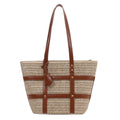 Borsa a spalla femminile grande capacità in tessuto intrecciato, stile moda, marca Valstrend, con dettagli eleganti.