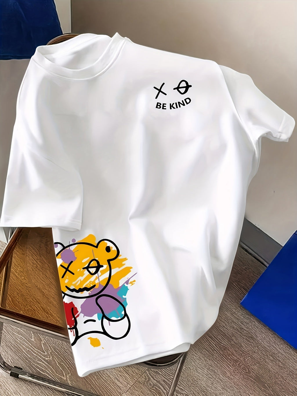 Men'S Casual Sports T-Shirt A859, Polyester, Regular Fit, Striped Pattern, Stretch Fabric, Summer Top for Teens, Adults, Couples, Training, Running, Beach, Hiking, Outdoor Activities, Round Neck, Knit Construction