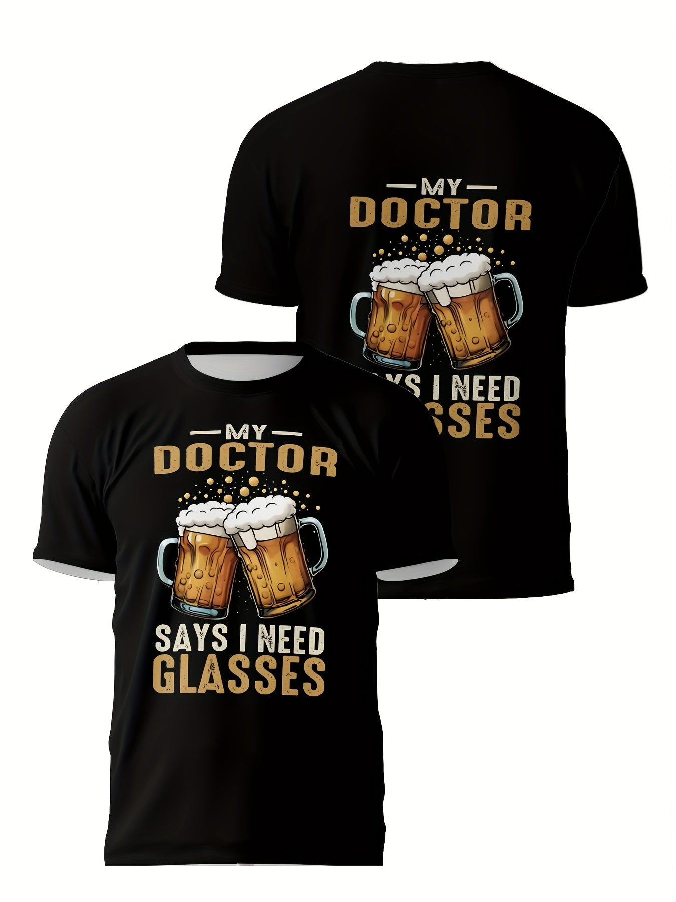 T-shirt da uomo Valstrend con stampa grafica di birre, maniche corte e scollo rotondo, ideale per l'estate e attività all'aperto.