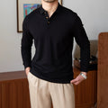 Camicia polo slim-fit a manica lunga colorata, stile retrò, marca Valstrend, con colletto classico e tessuto solido.