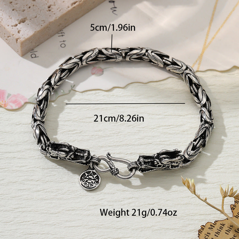 Bracciale hip hop retrò con drago in stile personalizzato per uomo, di Valstrend Shop, con dettagli in metallo e design audace.