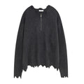 Maglione Valstrend shop a collo rotondo e mezza zip, colore solido e stile casual, visibile in primo piano.