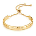 Bracciale regolabile in rame placcato oro 18K stile europeo e americano, con dettagli eleganti e design raffinato.
