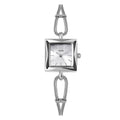 Orologio da polso Valstrend con quadrante quadrato in lega, stile vintage, piccolo e semplice, con cinturino in metallo antico.