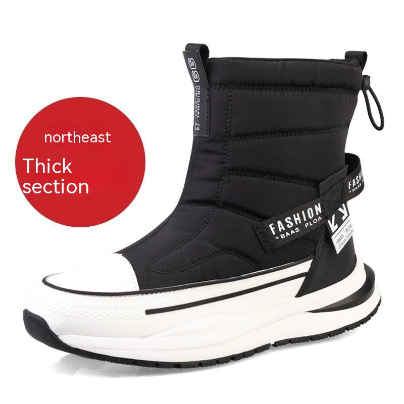 Scarpe casual in cotone da uomo Valstrend con fodera in lana, impermeabili e calde per l'inverno, con suola resistente.