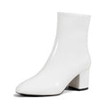 Stivaletti con tacco alto Valstrend per donna, con zip laterale, punta quadrata e suola spessa, disponibili in taglie grandi.