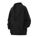 Maglietta polo casual da uomo Valstrend, top largo con colletto a zip e stile rilassato, vista frontale.
