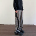 Pantaloni sportivi americani Valstrend con cuciture a zip, stile dritto e largho, pantaloni casual da uomo.