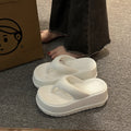 Ciabatte estive con suola spessa e tacco inclinato, donne, Valstrend Shop, calzature estive comode e eleganti per donna.