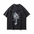 T-shirt uomo Valstrend con stampa scheletro, vestibilità larga e tessuto morbido, design casual e moderno.