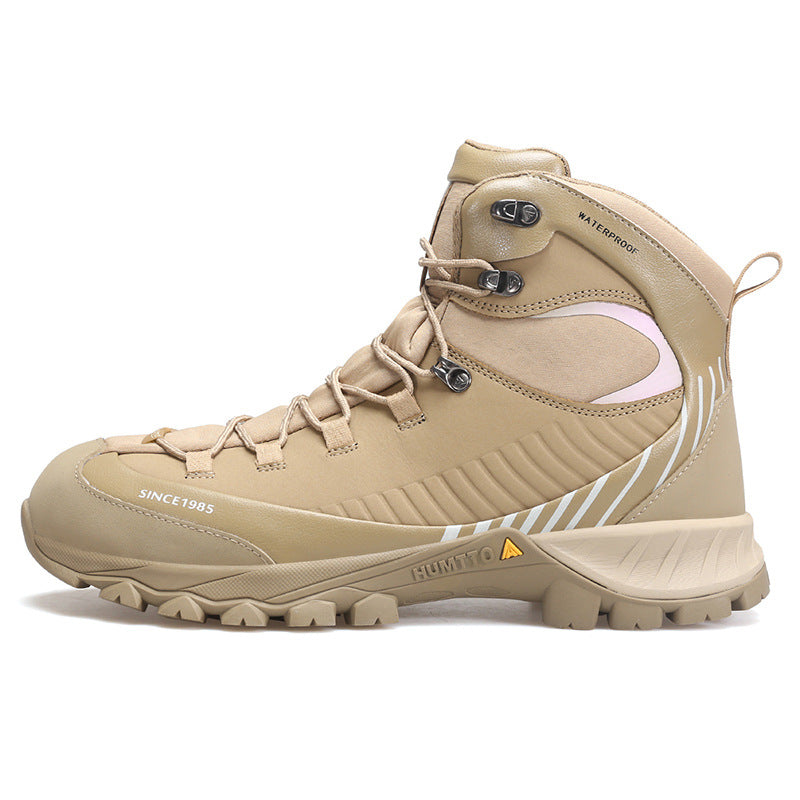 Scarpe alte impermeabili Valstrend in pelle con suola morbida e antiscivolo, ideali per protezione e comfort in condizioni di pioggia.