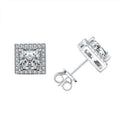 Orecchini in argento sterling S925 con forma di moissanite, eleganti e lucidi, per un look raffinato e sofisticato