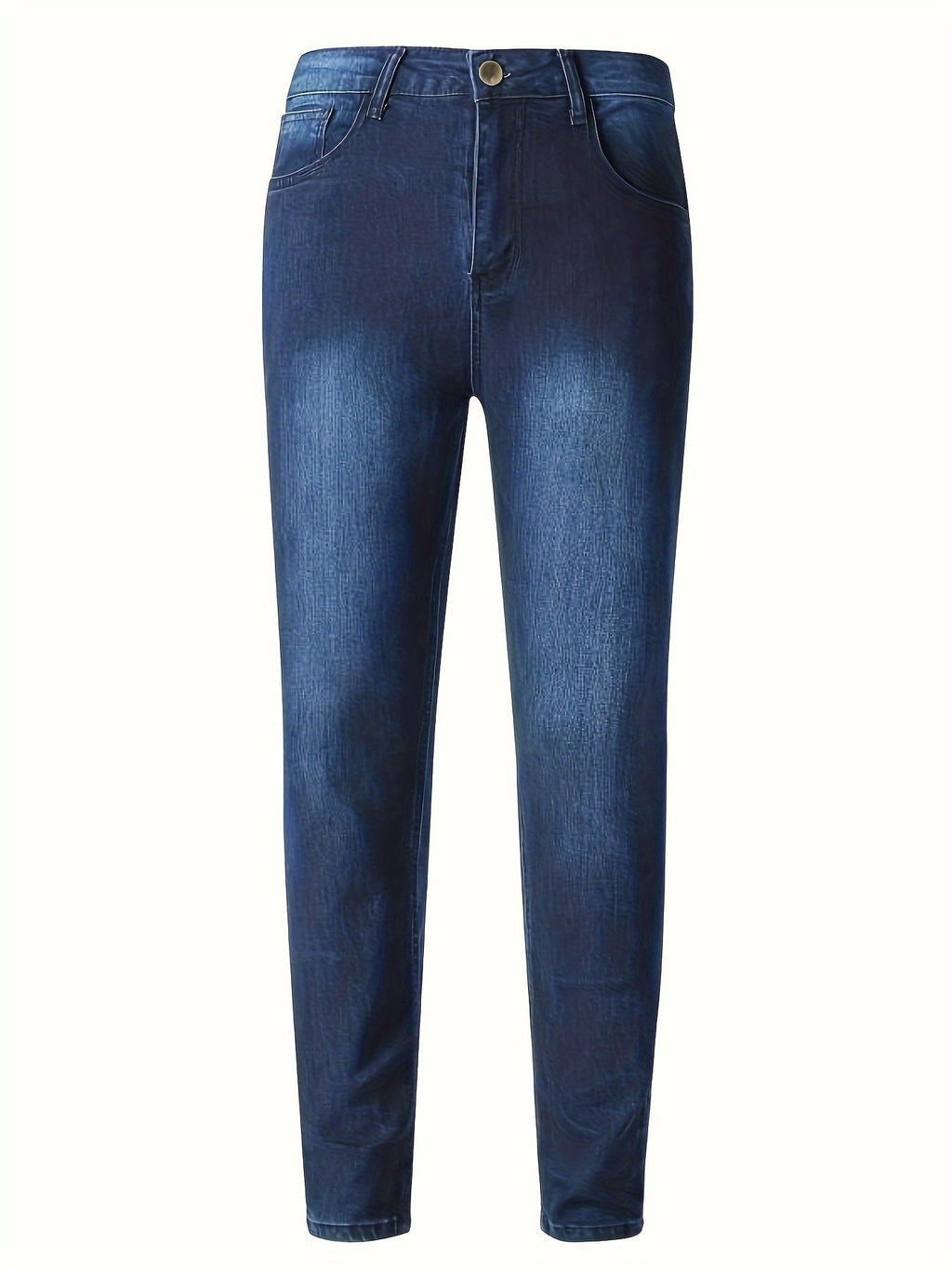 Jeans slim fit da uomo Valstrend in denim elastic, colore solido, adatti a tutte le stagioni, lavabili in lavatrice.