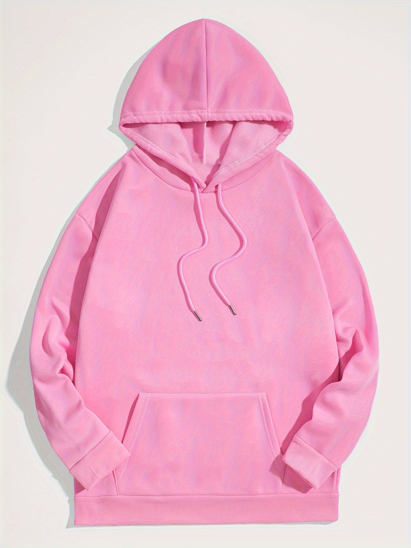 Felpa con cappuccio casual da uomo Valstrend, colore solido, morbida e trendy, ideale per primavera e autunno, indossata all'aperto.