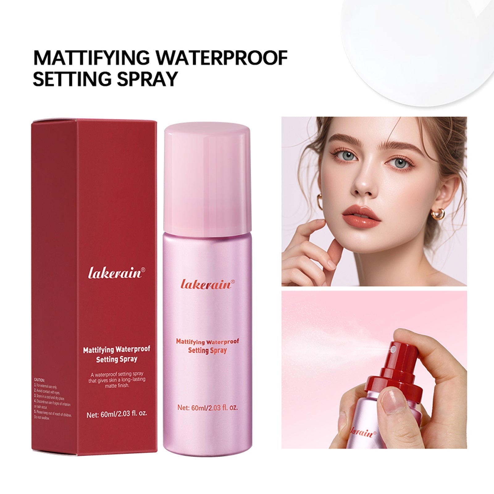 Spray fissante makeup Valstrend, spray opaco waterproof a lunga durata, effetto matto per il trucco.