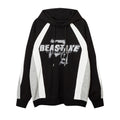 European And American Style Color Contrast Patchwork Brushed Hoody