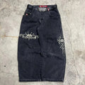 Jeans stampati da uomo Valstrend Shop, a gamba dritta e sciolta, con motivo stampato e tasche anteriori, vestibilità casual.