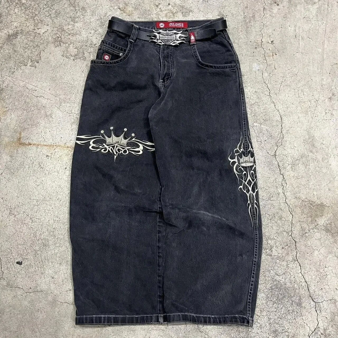 Jeans stampati da uomo Valstrend Shop, a gamba dritta e sciolta, con motivo stampato e tasche anteriori, vestibilità casual.