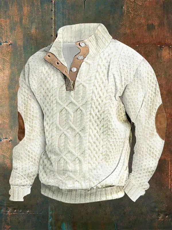 Maglione da uomo Valstrend shop con stampa digitale a zip per primavera e autunno, design moderno e comodo.