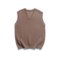 Maglione uomo a tinta unita con scollo a V, gilet in maglia di Valstrend, vestibilità elegante e comoda, dettaglio morbido e caldo.