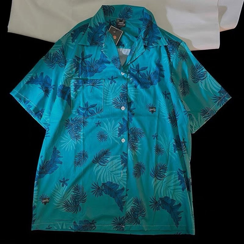Camicia da uomo vintage con stampa floreale, dipinto ad olio, stile artistico e retrò, marca Valstrend shop