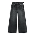 New American High Street Pu Handsome Mop Straight Loose Jeans