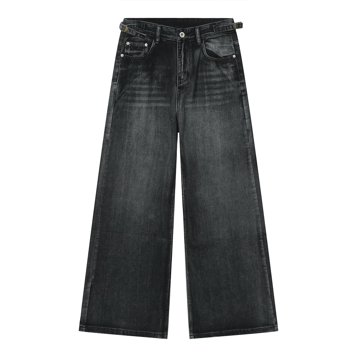 New American High Street Pu Handsome Mop Straight Loose Jeans
