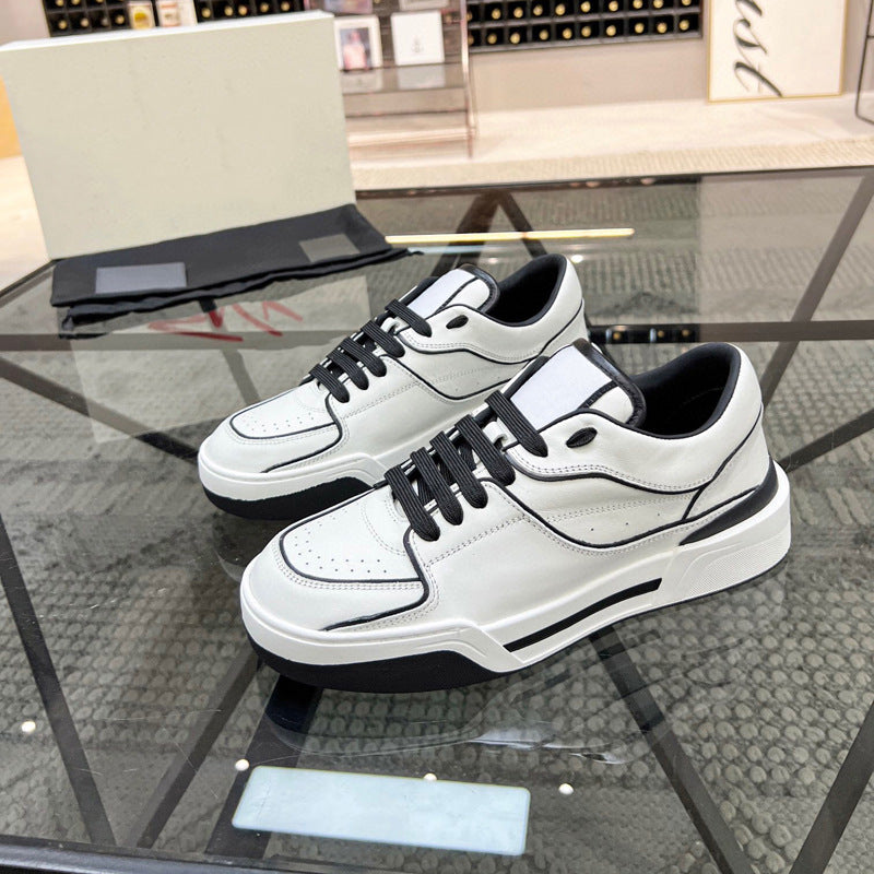 Scarpe da basket casual da uomo Valstrend in pelle bovina traspirante, con lacci e suola confortevole per l'inverno.
