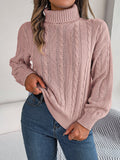 Maglione casual donna Valstrend con collo alto a tortiglione, maniche lunghe e tessuto tinta unita, stile elegante e comodo.