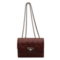 Borsa a spalla femminile Valstrend con catena e chiusura, stile fashion messenger bag in pelle con dettagli eleganti