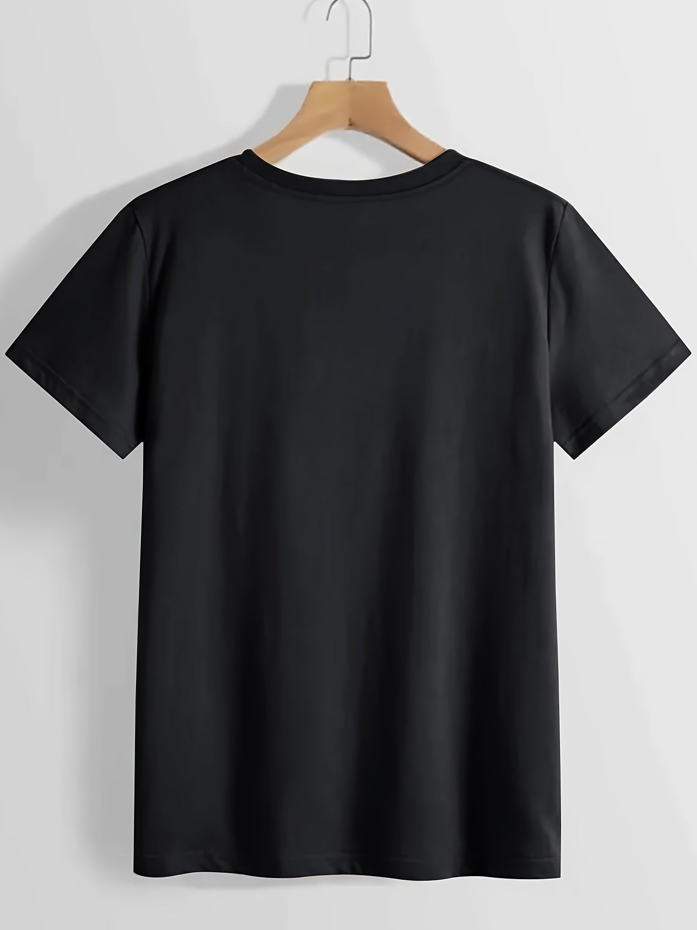 T-shirt donna con stampa luna, manica corta, collo rotondo, tessuto leggero per primavera ed estate, marca Valstrend.