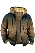 Giubbotto da uomo in velluto doppio, imbottito in cotone termico, con rivestimento spesso, marca Valstrend, vista frontale.