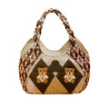 Borsa a tracolla vintage artistica Valstrend, piccola e casual, in tessuto con dettagli colorati e tracolla regolabile.