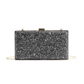 Borsa a tracolla Valstrend Shop per cena autunno e inverno, con catena personalizzata, dettagli di paillettes e forma a scatola per donna.