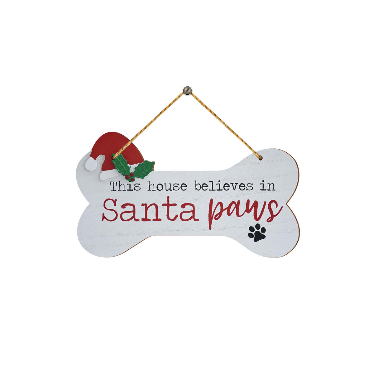 Christmas Santa Claus Bones Wooden Creative Decorative Plaque