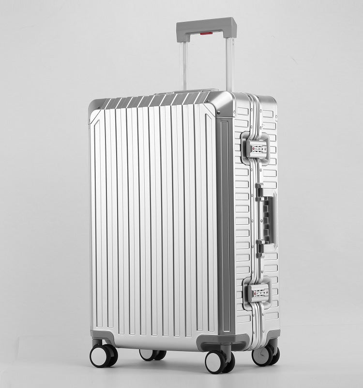 Valstrend trolley case in alluminio e lega di magnesio, valigia da viaggio elegante e resistente con manici e ruote robuste