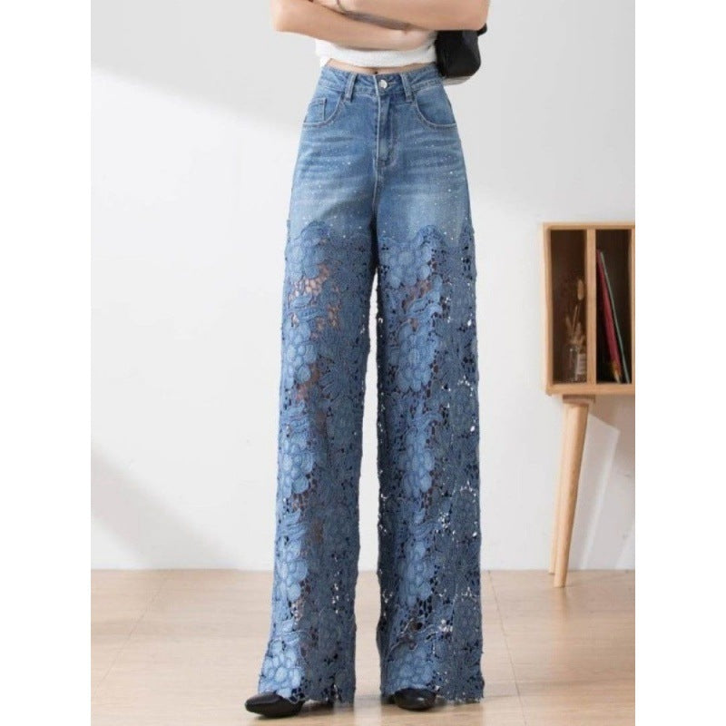 Pantaloni donna Valstrend con alta vita, cuciture e gamba larga, tessuto morbido e moderno, in stile elegante e casual.